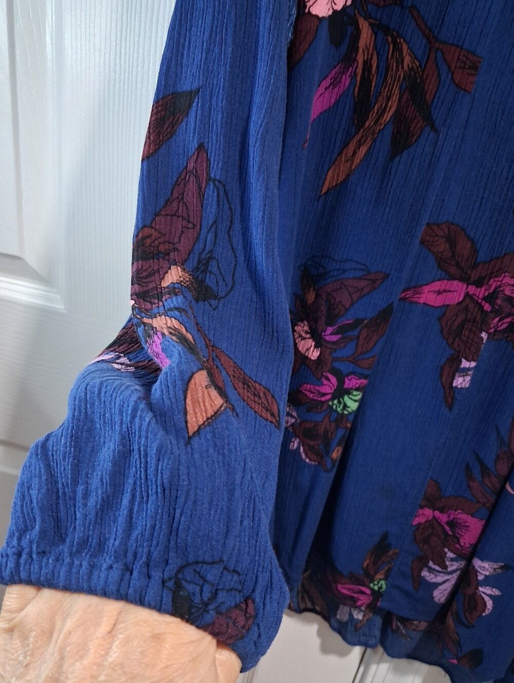 Free People Royal Navy Floral Keyhole Mini Dress / Tunic - Picture 7 of 11
